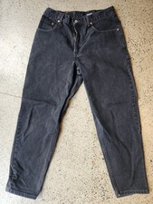 Vintage 90s 30x29 Levis 560 Made In USA Black Loose Fit Tapered Leg Denim Jeans