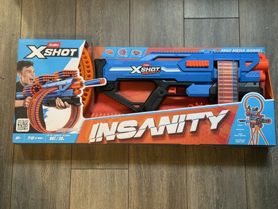   ZURU XShot Insanity Mad Mega Barrel 72 Dart Foam Blaster - Brandneu   