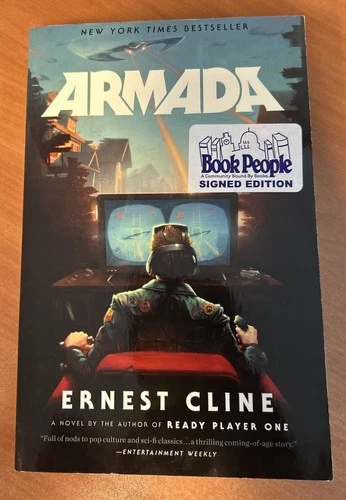 Armada by Ernest Cline,  Trade Paperback - Book People - Signed Edition