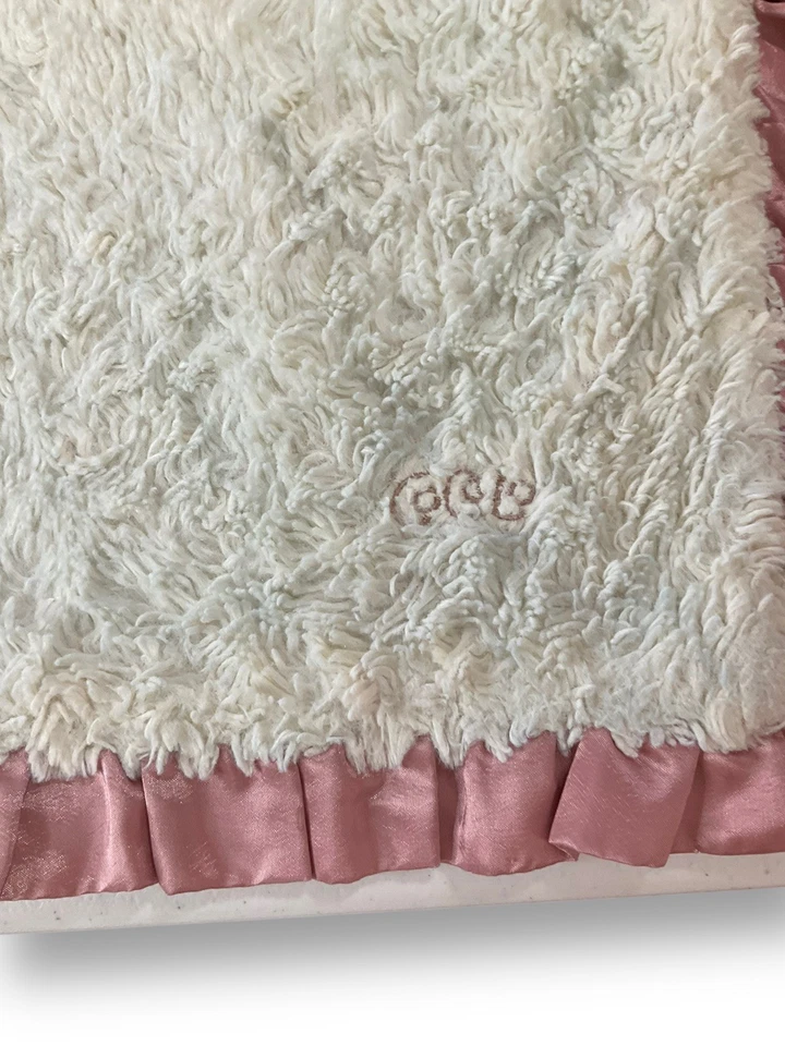 Cocalo Pink Swirl Minky Baby Blanket Silky Satin Ruffle Edge Soft 34 x 40" READ - Image 4 of 4