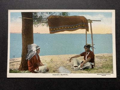 Eine Indianerbestattung Indianer Indianer Vintage Postkarte J20
