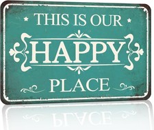This Is Our Happy Place Patio Welcome Tin Metal Signs Home D cor 8x12