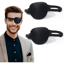 Adjustable Lazy Pirate Eye Patch 2Pcs Reusable Eye Cover for Adults Left or