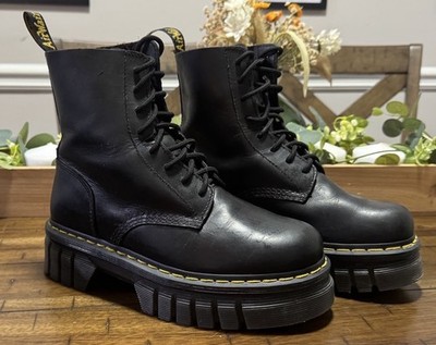 Sz 9 Womens Dr. Martens Audrick 8I Platform Black Chunky Some Boot 16 Lace Up