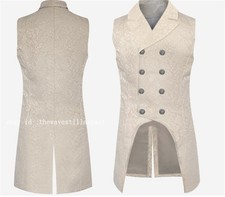 Mens Victorian Suit Vest Steampunk Gothic Medieval Fit Victorian Waistcoat Slim