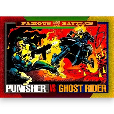 1993 SKYBOX MARVEL UNIVERSE FAMOUS BATTLES #176 PUNISHER VS GHOST RIDER