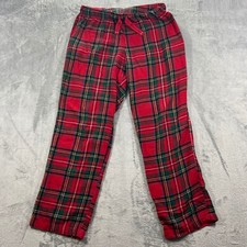 Old Navy Flannel Pajama Pant Medium Heartthrob Red Plaid Fair Pocket Tear Cotton