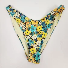 L*Space Cabana Bikini Bitsy Bottom in Yellow Floral Size Medium NWT