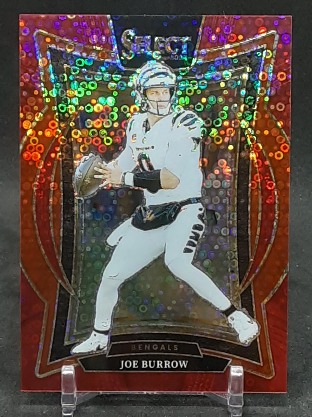 JOE BURROW 2024 SELECT CONCOURSE RED DISCO PRIZM #14/49 BENGALS BOOKEND QQ