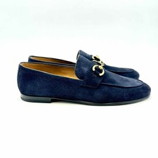 Barrett Blue Suede Gold Buckle Loafer art 231U069.1