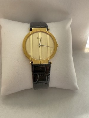 18K Yellow Gold Piaget Polo 8673 Vintage Watch Thin 31mm