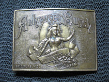 ANHEUSER BUSCH BUDWEISER BEER LADY BELT BUCKLE VINTAGE RARE BERGAMOT 1970s 