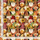 Fall Fabric | Harvest Packed Gnomes Black | Timeless Treasures YARD