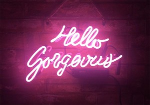 Details About New Pink Hello Gorgeous Real Glass Bedroom Gift Acrylic Neon Light Sign 14 X10
