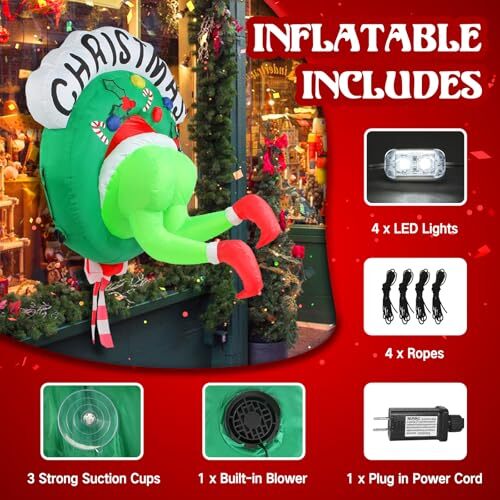 Inflatable Christmas Decorations Outdoor 3.5FT Blow Up Santa Green