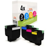 4X Toner Xxl FüR Lexmark Cx-410-De Cx-410-E Cx-310-N
