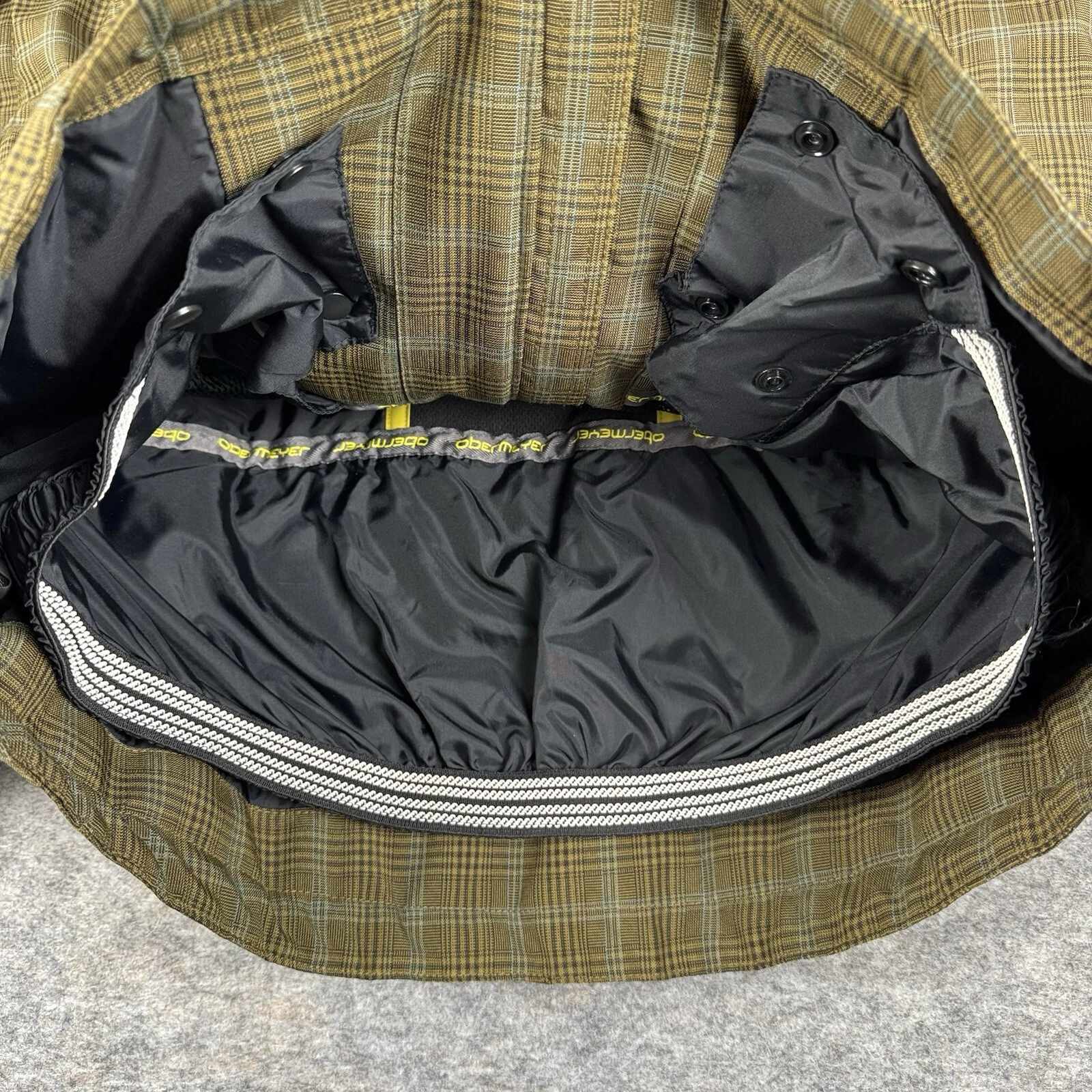 Obermeyer Ski Teton Jacket Plaid Green Nature Valley Logo Waterproof Mens XS image 10