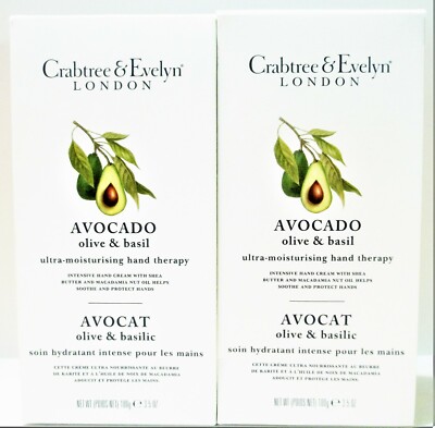 Crabtree & Evelyn AVOCADO Ultra-Moisturising Hand Therapy, 3.5 oz NEW in Box x 2