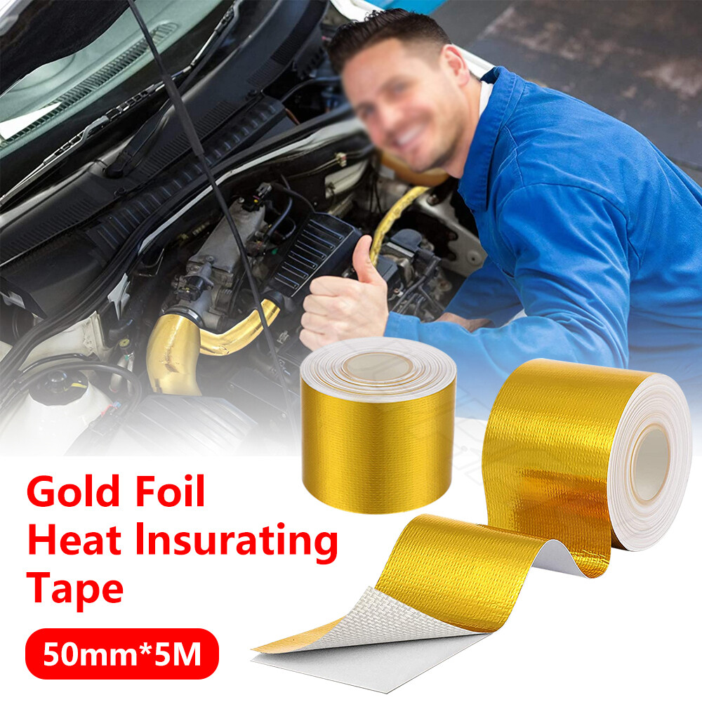 Gold Reflect Thermal Tape Air Intake Heat Insulation Shield Wrap