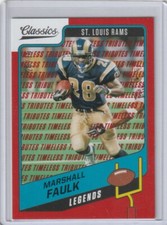 MARSHALL FAULK Rams 2021 Panini Classics Legends Red Timeless Tributes /75 SP