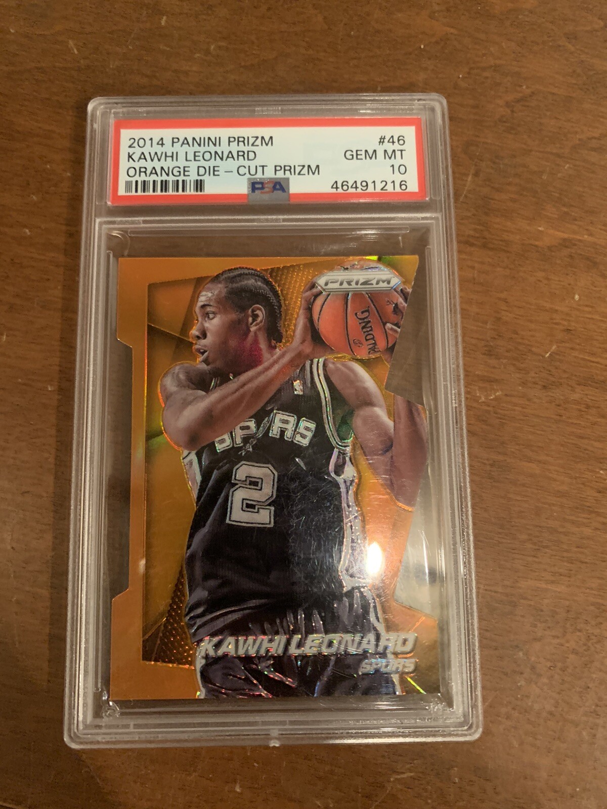 2014 Prizm Kawhi Leonard #46 Orange Die Cut Prizm /139 PSA 10 Clippers SP