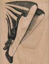Legs In Skirt 2 3/4 x 3 3/4" Rubber Stamp, People Stamp, Woman Stamp