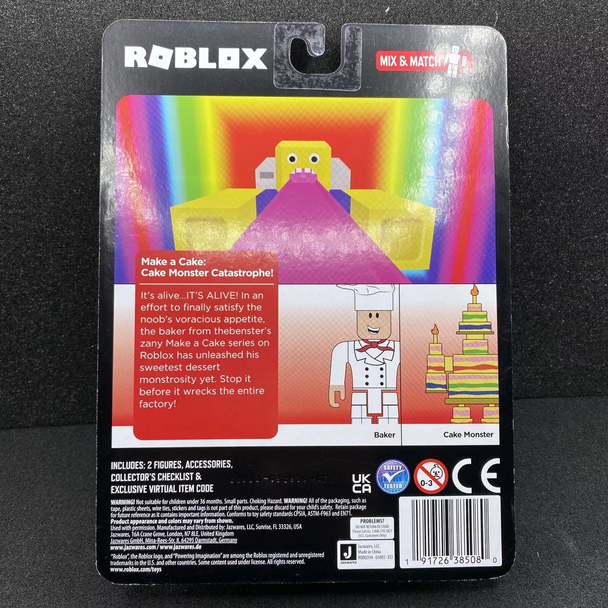  Roblox Action Collection - Make a Cake: Cake Monster  Catastrophe! Game Pack [Includes Exclusive Virtual Item] : Toys & Games