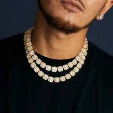 Hip Hop Iced Simulated Diamond 8.5" Bracelet 18" 20" 24" Tennis Chain Necklace