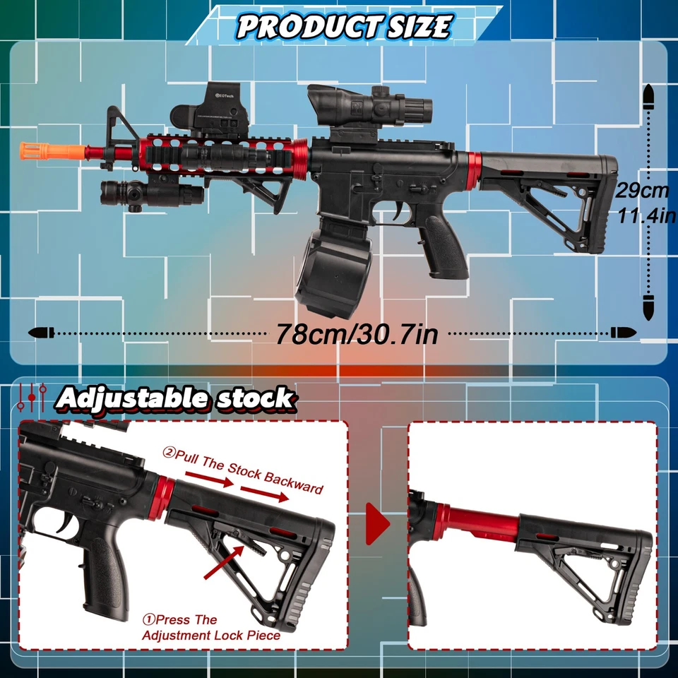 Juguete salpicaduras eléctricas M416 modo doble gel blaster - juegos al aire libre edad 12+ Foto 2 de 4