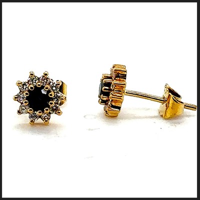 18K 750 Gold Diamant Saphir 0,84Ct Ohrstecker Ohrringe Earrings Earstuds Woman