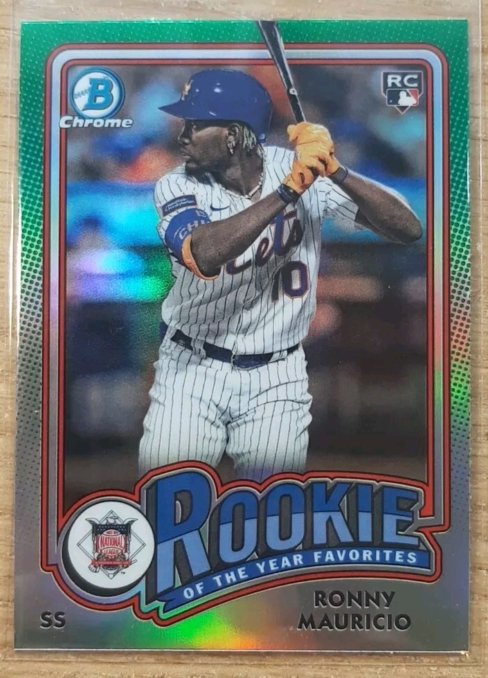2024 BOWMAN CHROME ROOKIE OF THE YEAR FAVORITES RONNY MAURICIO #1 NEW YORK METS