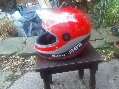 JEB'S KAWASAKI RED FIBREGLASS FULLFACE HELMET NEW OLD STOCK 1984 SIZE 60