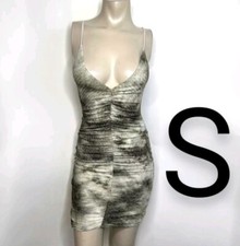 🆕Forest Green Tie Dye Cami Ruched Bodycon Mini Dress    Size S