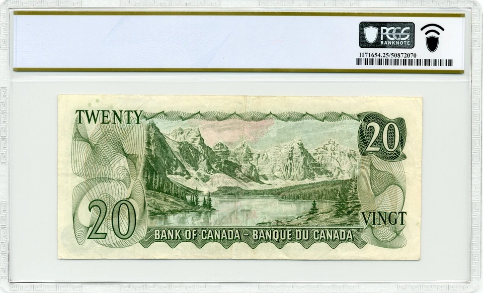 1969 $20 GUTTER FOLD ERROR - Bank of Canada, BC-50a - PCGS VF25 - Image 2 of 2