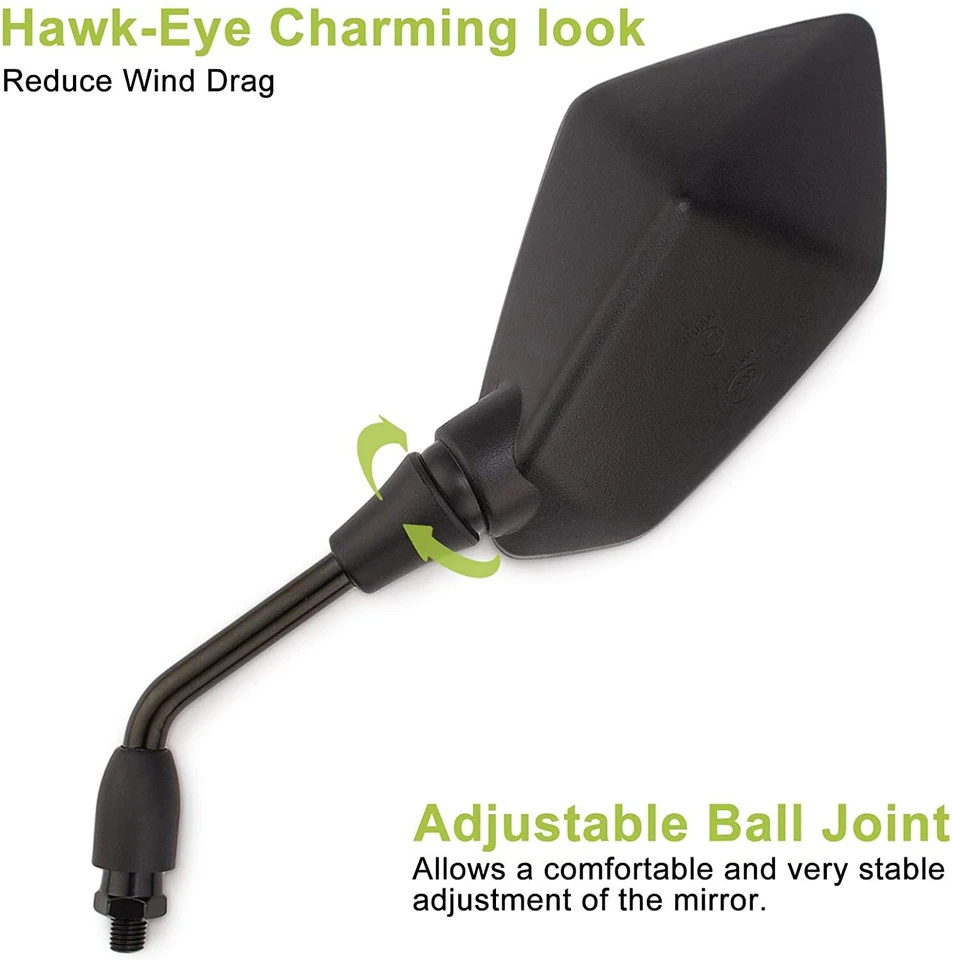 Espejo retrovisor lateral negro para motocicleta 2 piezas para Yamaha XT250 XT500 XT600 XT750 Foto 3 de 4