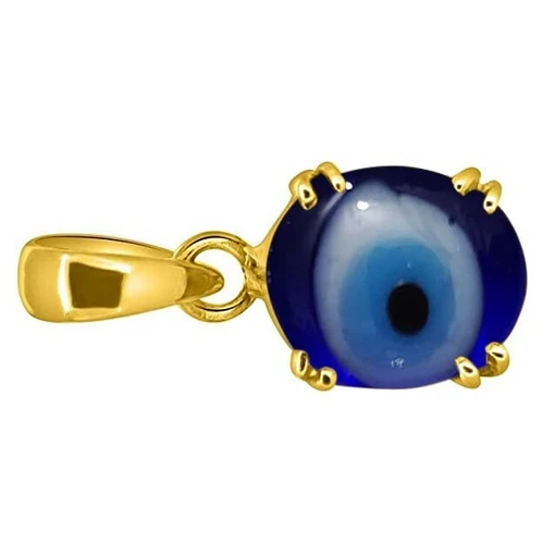 8.25 Ratti / 7.50 Carat Certified Evil Eye Gold Pendant For Men And Women - Picture 3 of 3