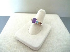 Multi Gemstone sterling silver ring -size 6
