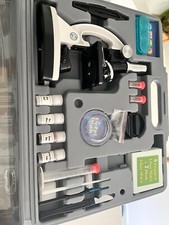 AmScope 52pc 120X-1200X Starter Compound Microscope Science Kit for Kids
