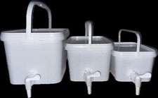 Eimer mit Hahn  Wasserbehälter Leereimer Kunststoffeimer Wassertank   Camping 👌