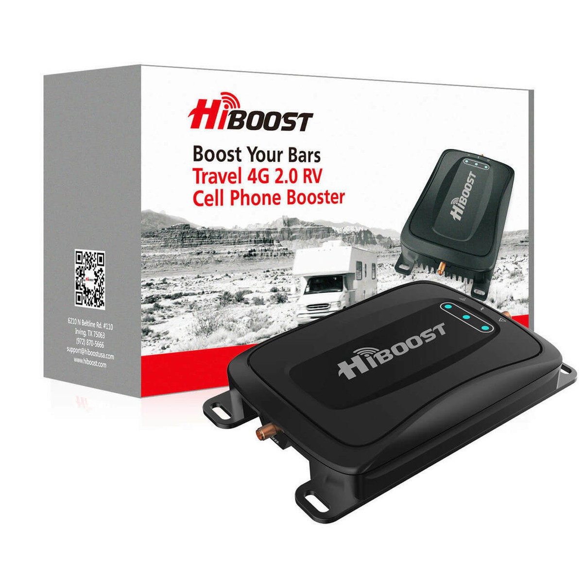 HiBoost Travel 4G RV Camper Cell Phone Signal Booster Kit For