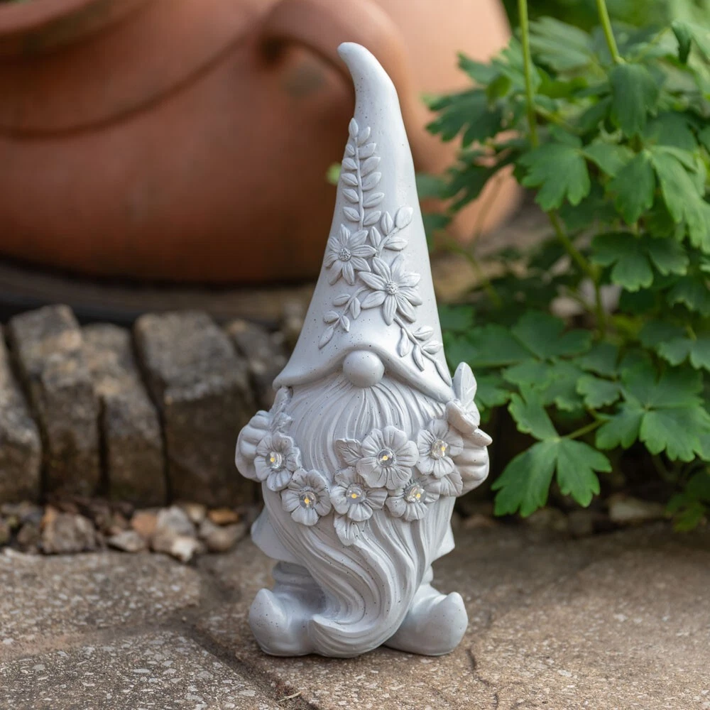 ValueLights Statua Gonk Solare Per Esterni 30cm - Luce Da Giardino, Decorazione Patio, Resistente - Foto 4