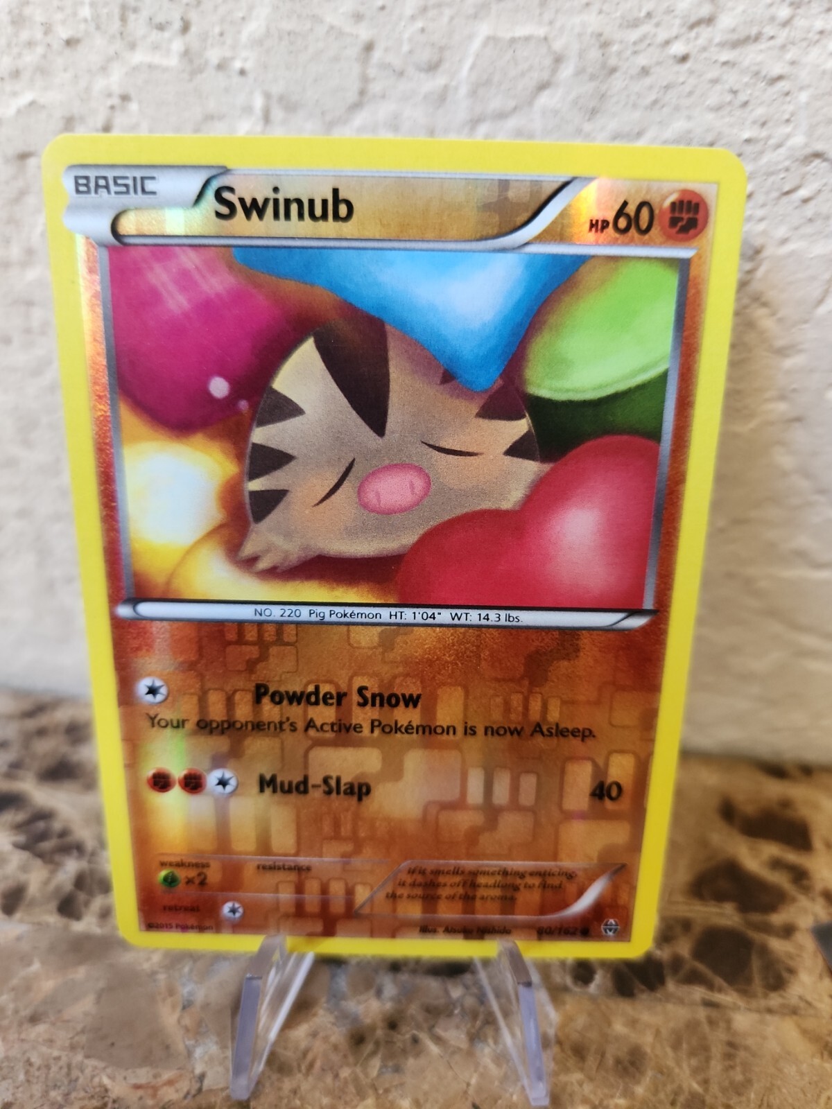 1x Swinub - 80/162 - Common - Reverse Holo XY BREAKThrough Pokemon Near Mint