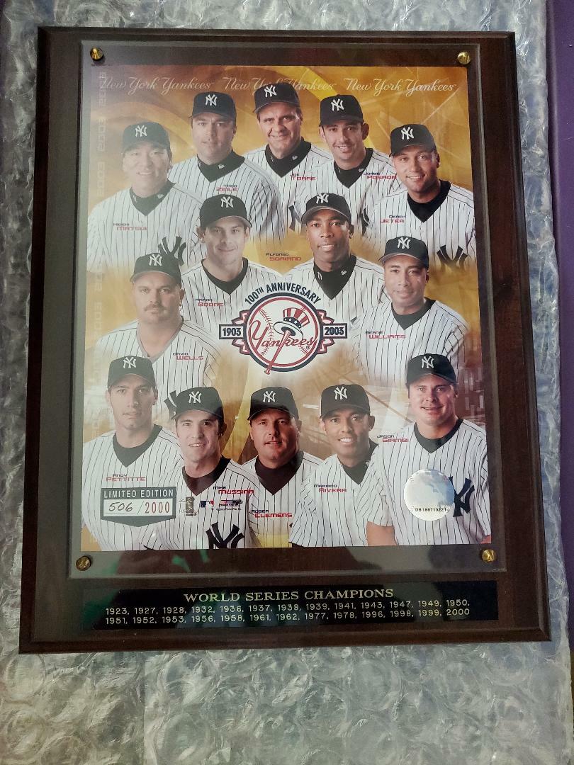 NEW YORK YANKEES 100th Anniversary Plaque 1903 - 2003 #'ed 506