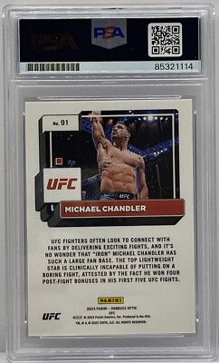Michael Chandler Signed 2023 Donruss Optic Card UFC PSA/DNA Slab