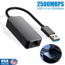 2500Mbps USB 3.0 To RJ45 2.5G Ethernet Gigabit Lan Network Adapter Converter USA