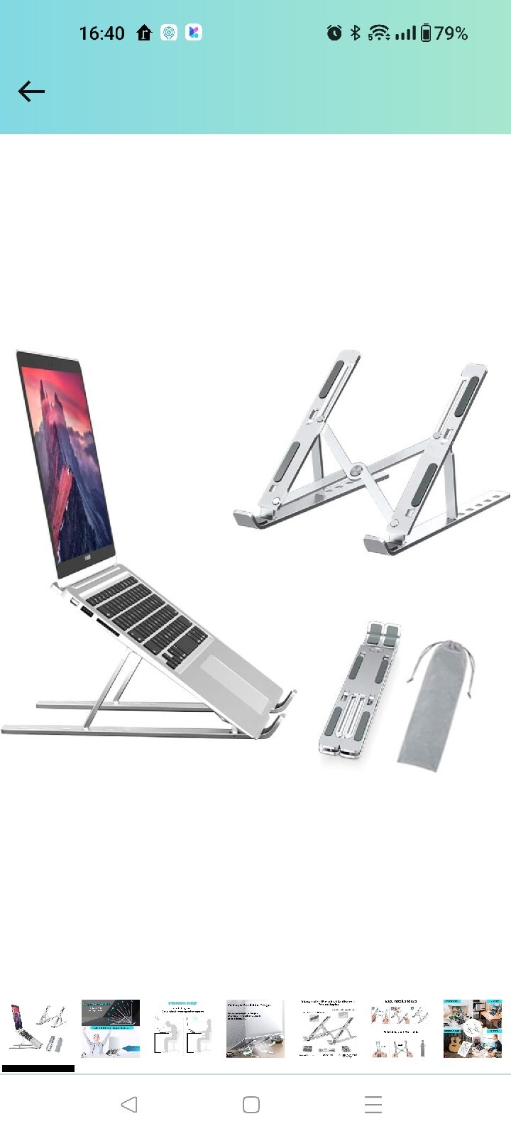 Adjustable Aluminum Laptop Stand Portable Foldable Ergonomic Desktop Holder for Optimal Comfort-image