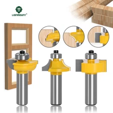 3PCS for Door Window Profile Coping Rabbet Router Bit 12mm 1/2 Shank Edge Frame