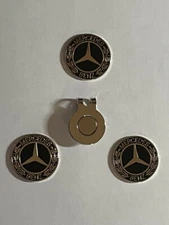 (3) Mercedes Benz 1" Coin Style Golf Markers With Bonus Hat Clip - A Great Deal!