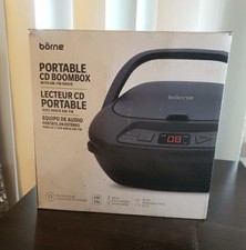 Borne Portable CD Boombox with AM/FM Radio Black