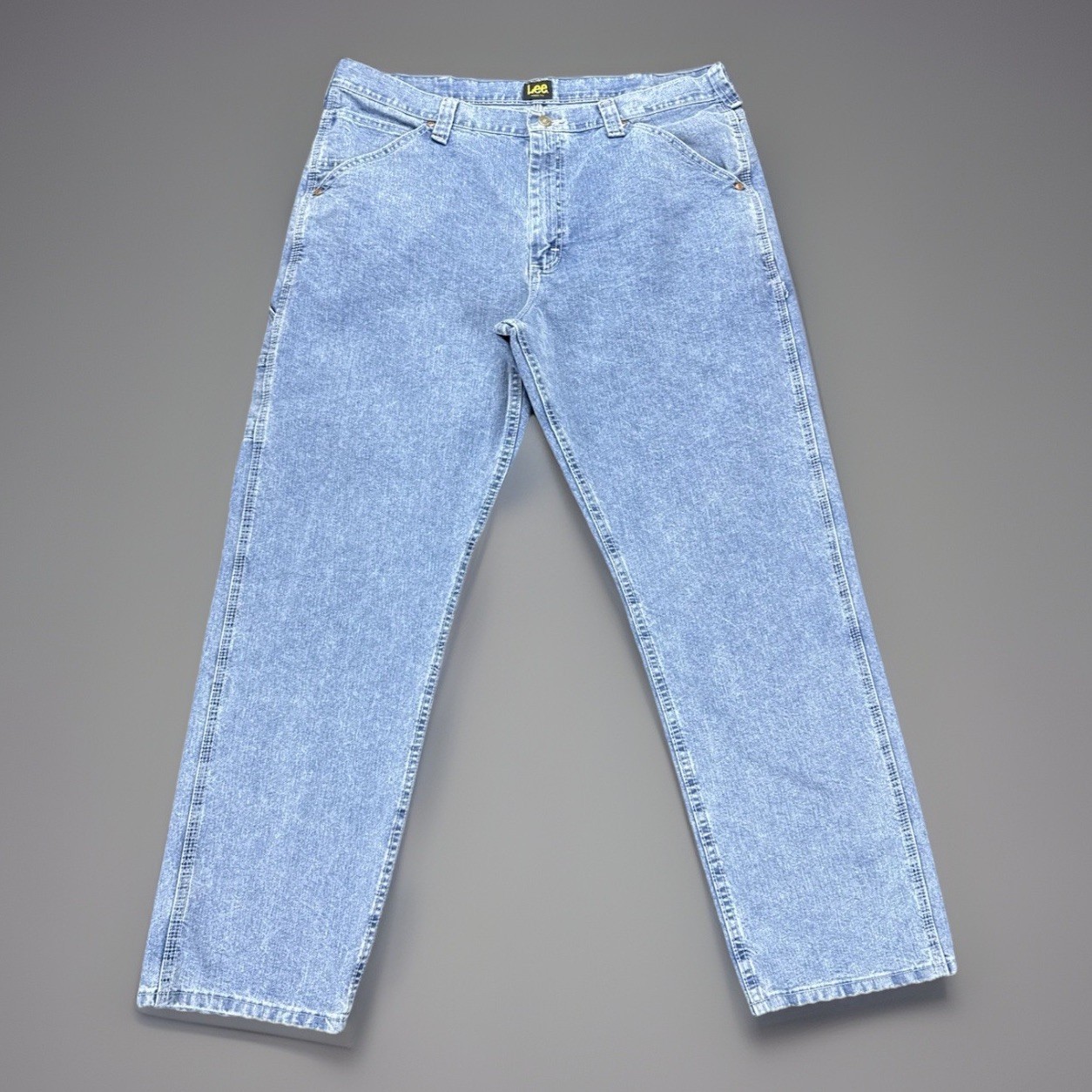 Mens 38x32 Blue Y2k Workwear Utility Denim Pants